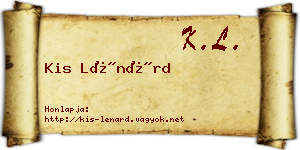 Kis Lénárd névjegykártya