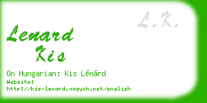 lenard kis business card